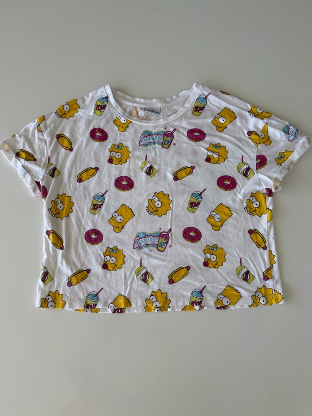 The Simpsons White crop top - size XS/S - Preloved -